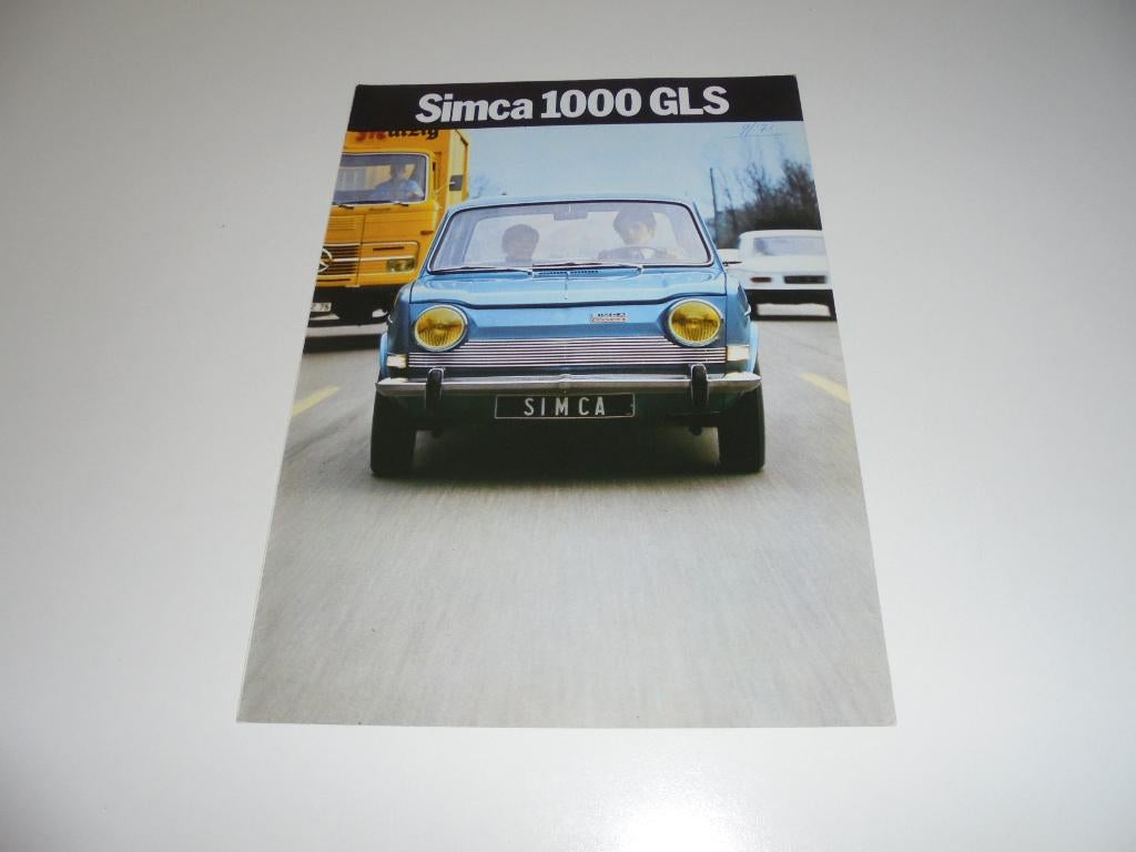brochure Simca 1000 GLS  1972, Boeken, Ophalen of Verzenden, Zo goed als nieuw, Overige merken