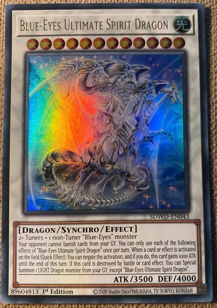 Yu-Gi-Oh! Blue-Eyes Ultimate Spirit Dragon SDWD 1st Edition, Hobby en Vrije tijd, Verzamelkaartspellen | Yu-gi-Oh!, Ophalen of Verzenden