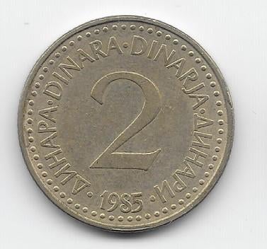 Joegoslavië 2 dinara 1985 KM# 87, Verzenden, Joegoslavië, Losse munt