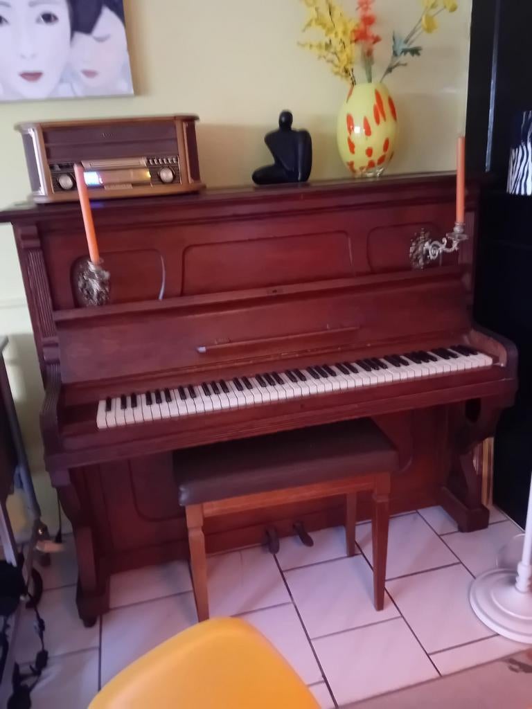 Klassieke Thürmer piano met kruk - Goede staat, Muziek en Instrumenten, Piano's, Ophalen of Verzenden, Gebruikt, Bruin, Piano