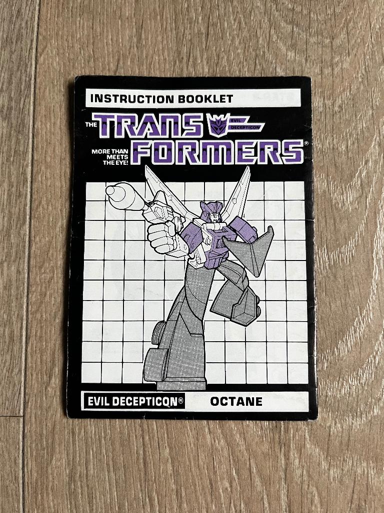 Transformers G1; Triple changer Octane instructieboekje 1986, G1, Ophalen of Verzenden, Gebruikt, Decepticons