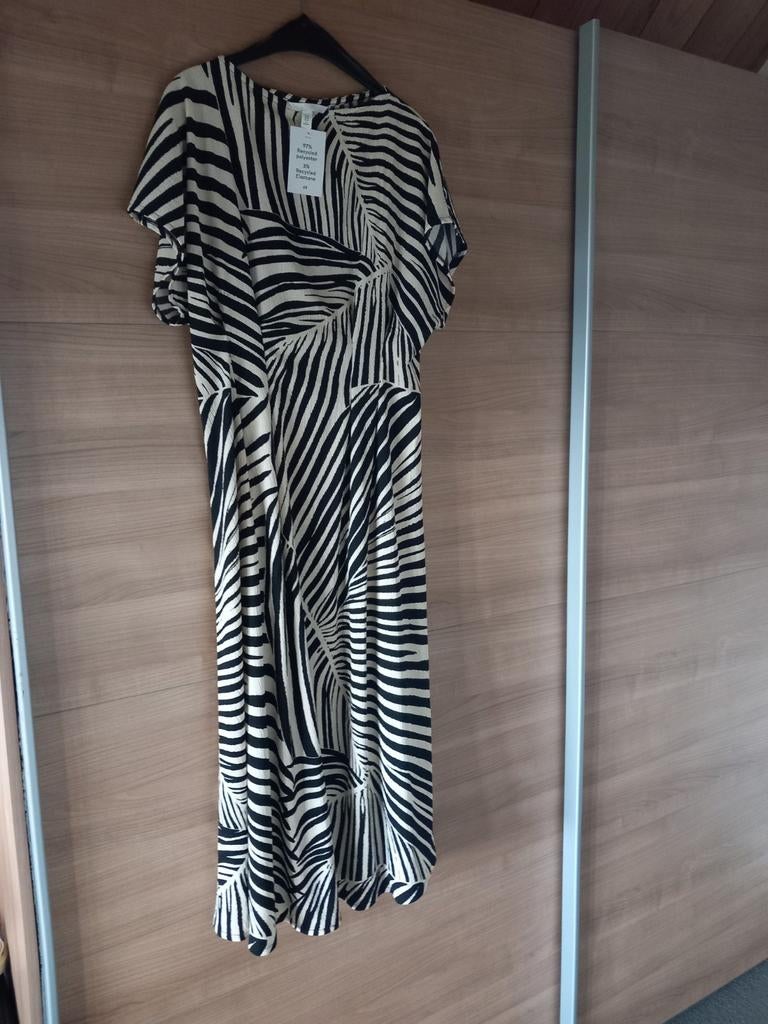 Vlotte getailleerde maxi jurk., Kleding | Dames, Jurken, Maat 38/40 (M), H&M, Wit, Nieuw
