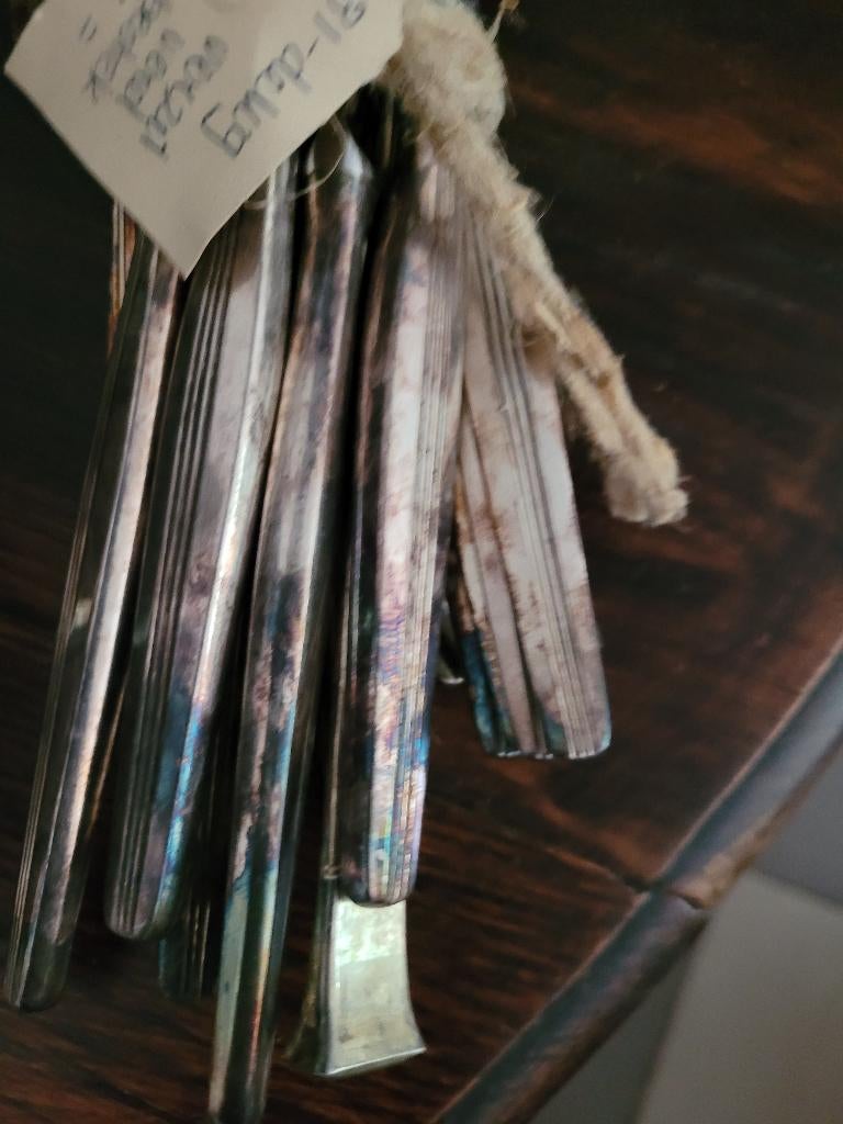 Lotje  bijna antiek bestek zwaar verzilverd 31-delig, Ophalen of Verzenden