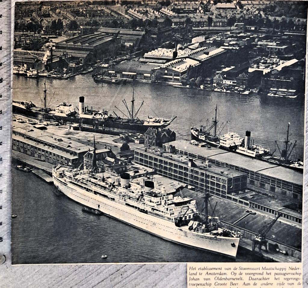 Amsterdam 1950; pier Stoomvaart Mij. Nederland, Verzenden, 1940 tot 1960, Gebruikt, Overige onderwerpen