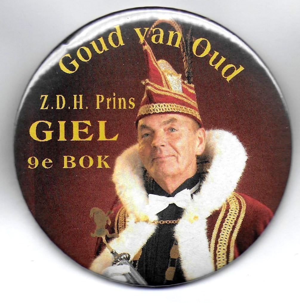 Button CV Goud van oud Prins Giel 9e bok 2004- 2005, Ophalen of Verzenden, Zo goed als nieuw, Overige onderwerpen, Button
