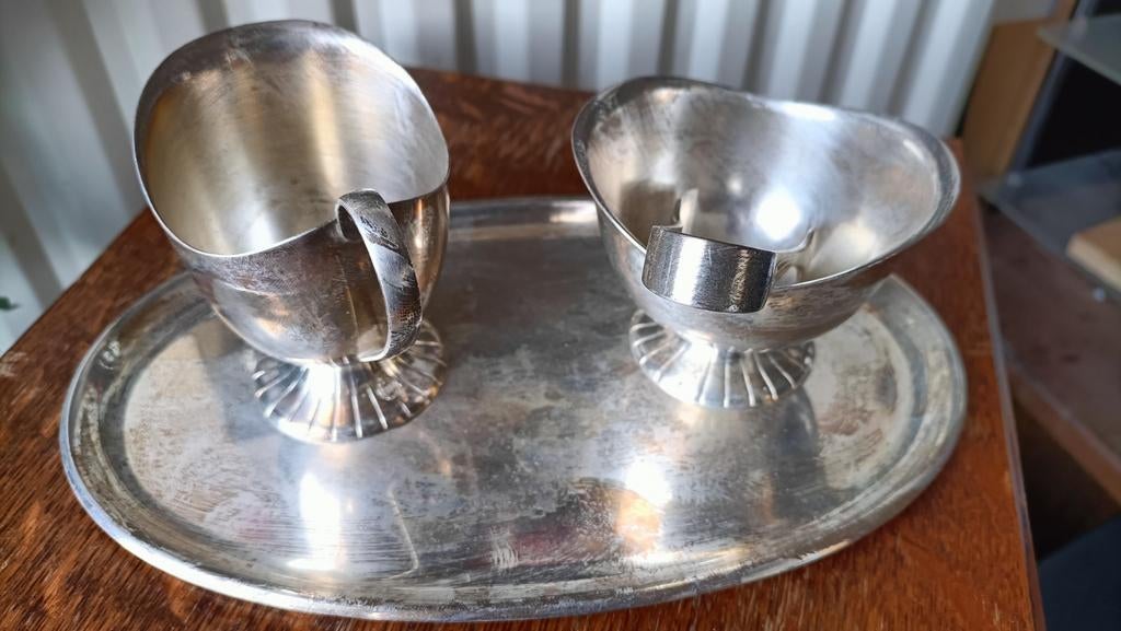 Douwe Egberts Zilver Roomstel, Antiek en Kunst, Antiek | Goud en Zilver, Ophalen of Verzenden, Zilver