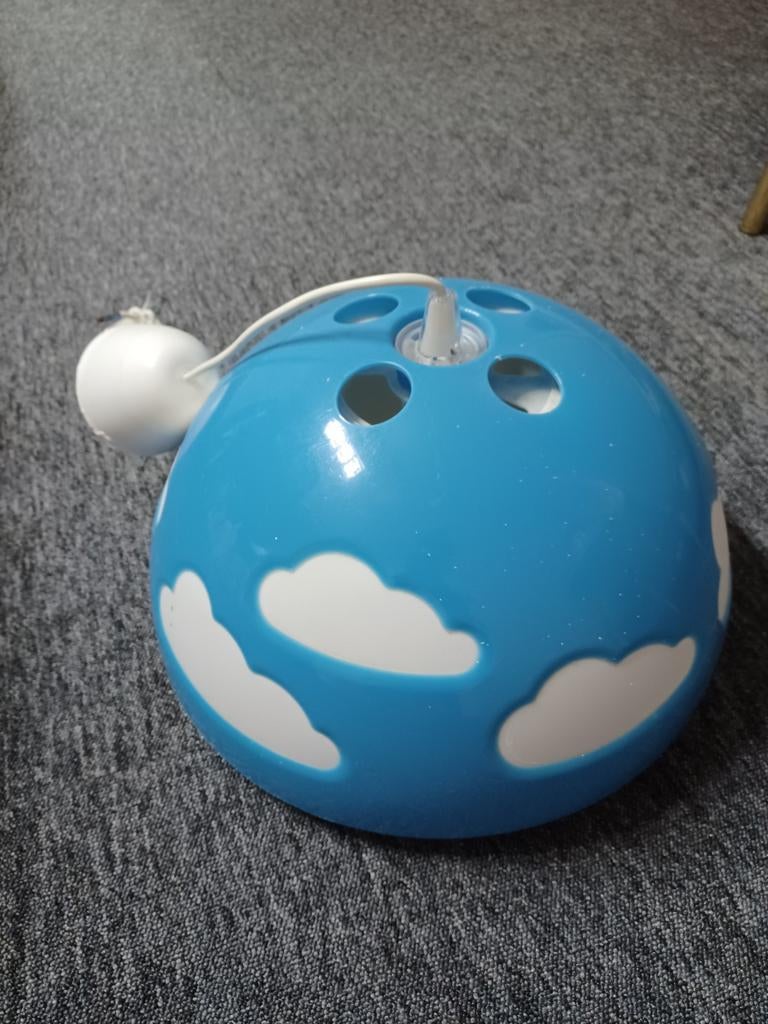 Plafond lamp blauw, Ophalen