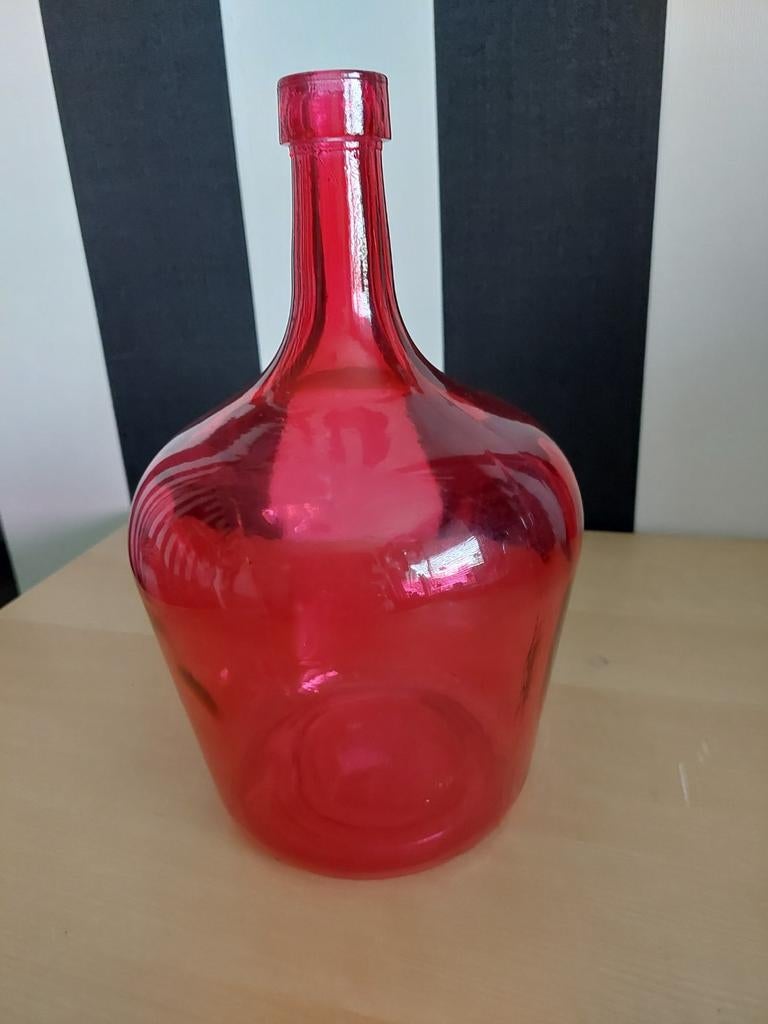 Roze fles/ vaas, Huis en Inrichting, Woonaccessoires | Vazen, Ophalen, Overige kleuren, Minder dan 50 cm, Glas