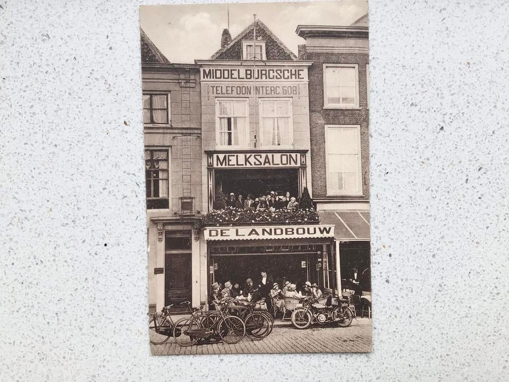 Middelburg melksalon “De Landbouw” Grote Markt, Ophalen of Verzenden, 1920 tot 1940, Gelopen, Zeeland