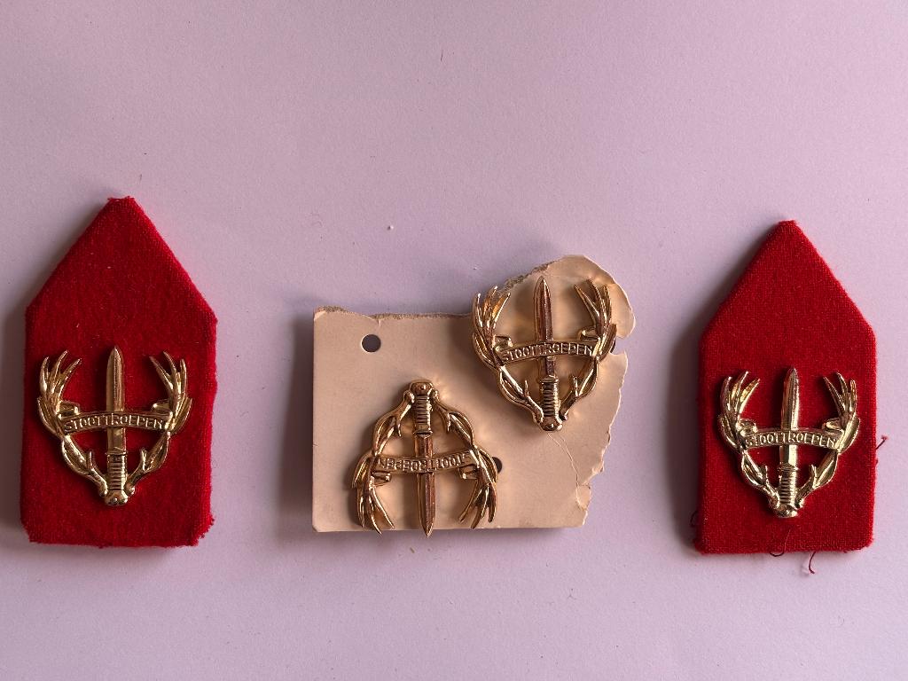 2 x Set kraag emblemen Stoot troepen, Verzenden, Landmacht, Nederland, Kleding of Schoenen