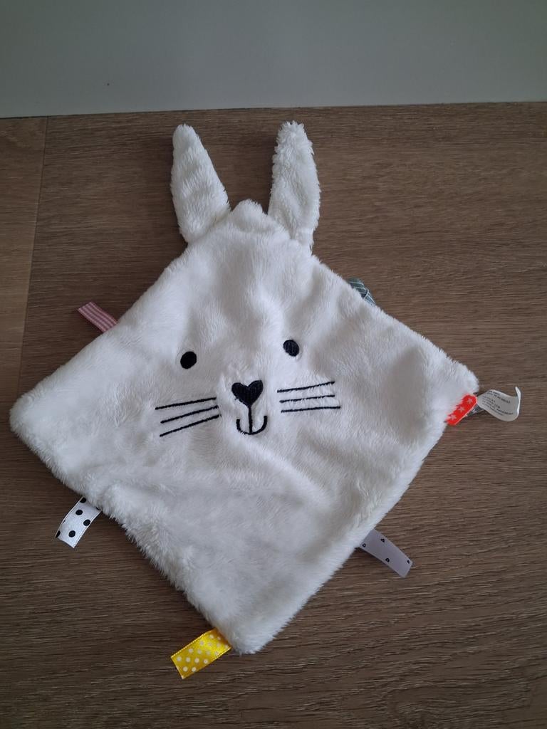 Knuffeldoekje Hema konijn wit doekje L1101, Ophalen of Verzenden, Zo goed als nieuw, Konijn