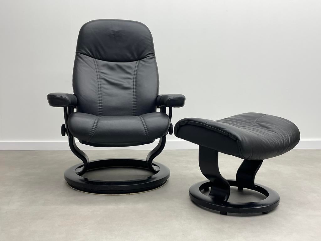 Stressless relax fauteuil Consul maat S, Huis en Inrichting, Fauteuils, Ophalen, Minder dan 75 cm, Leer, Zo goed als nieuw