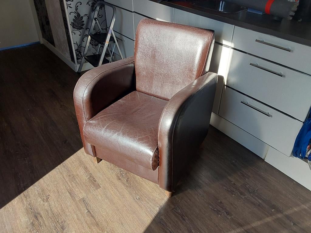 Fauteuil, Ophalen, Gebruikt, 50 tot 75 cm, Leer