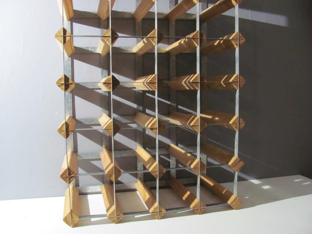 hout/metalen wijnrek voor 24 flessen 42x62x22cm, Huis en Inrichting, Woonaccessoires | Wijnrekken, 50 tot 75 cm, 15 tot 25 flessen