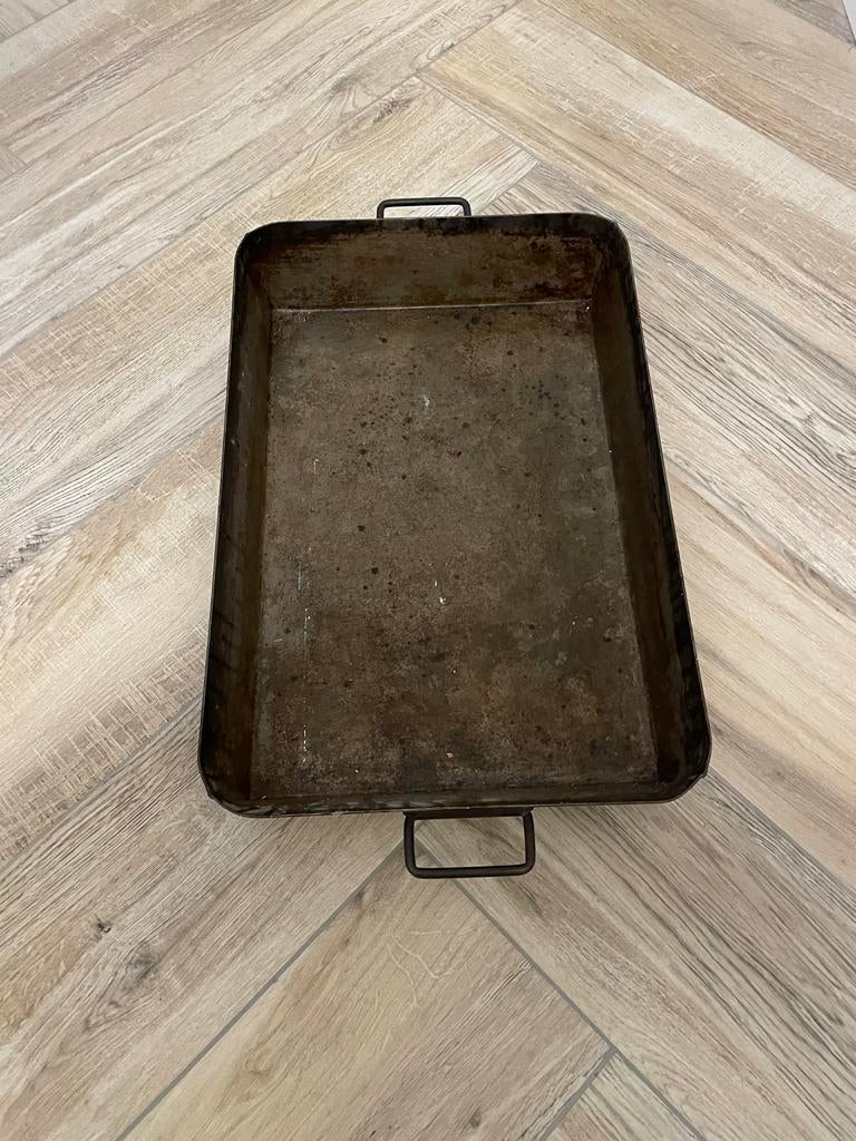 Plaatstalen Braadslede L60xB40xH15cm voor BBQ/Open Vuur/Gas, Ophalen of Verzenden, Gebruikt, Overige materialen, Koekenpan of Braadpan