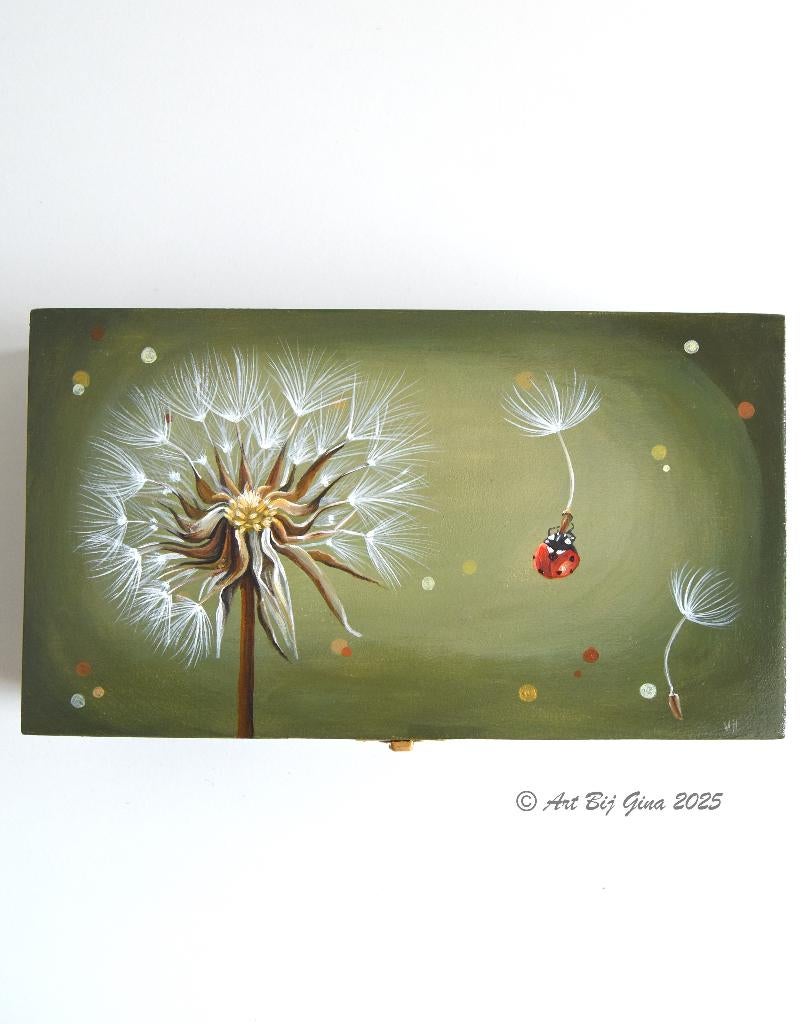 In de Wind, uniek hand beschilderd houten kistje, Ophalen of Verzenden