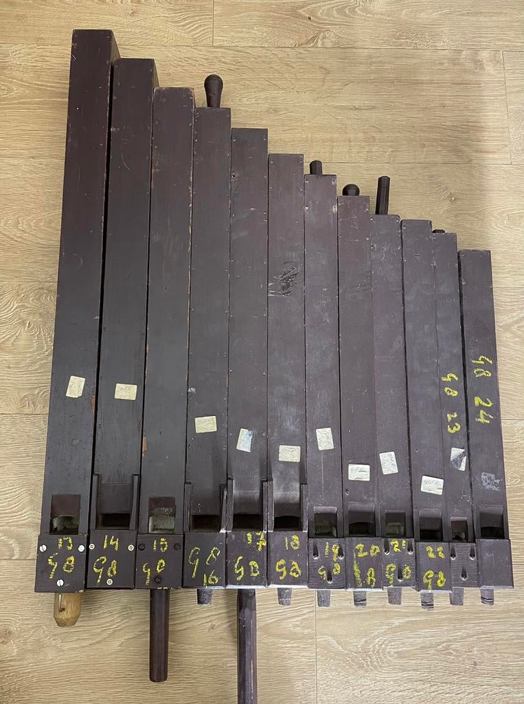 Orgelpijpen, Gedekt 8 vt. Een octaaf, voor pijporgel, Ophalen, Gebruikt, 2 klavieren, Pijporgel