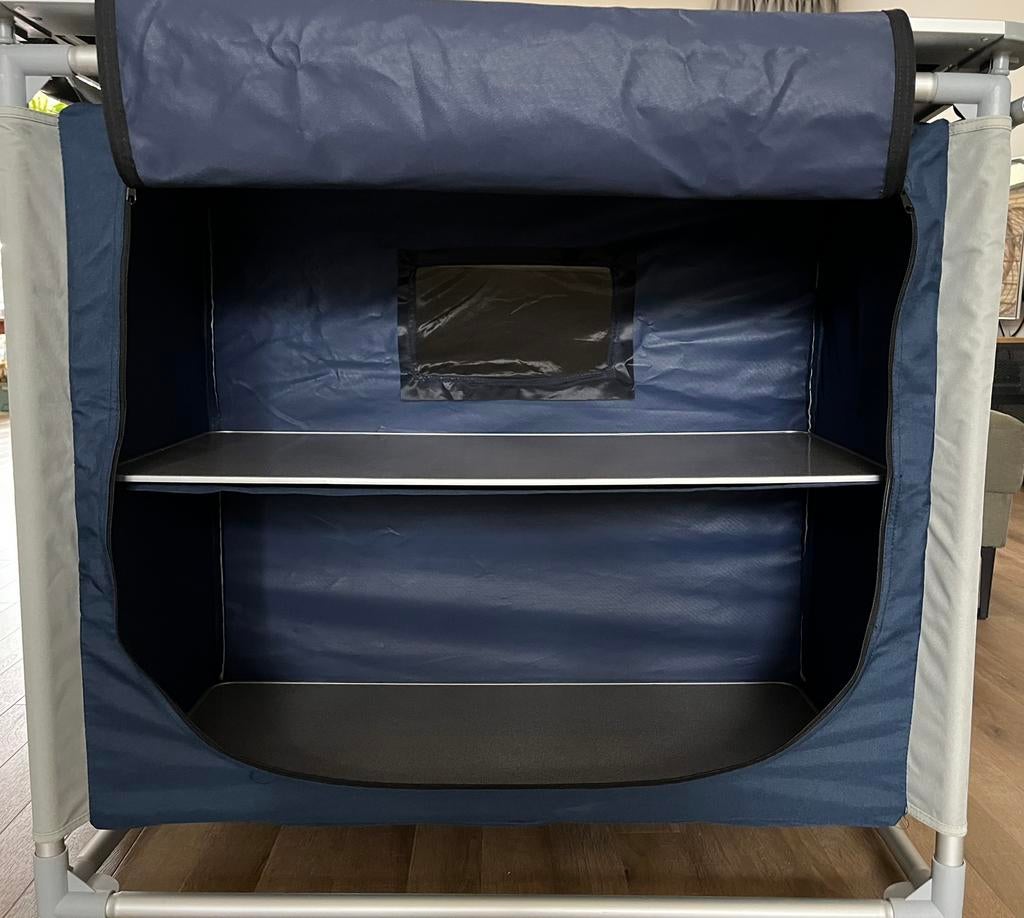 Hypercamp campingkast blauw, Caravans en Kamperen, Kampeermeubelen, Ophalen, Zo goed als nieuw, Campingkast