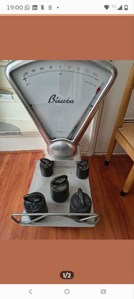 Vintage Bizerba Weegschaal met Gewichten - Decoratief, Ophalen