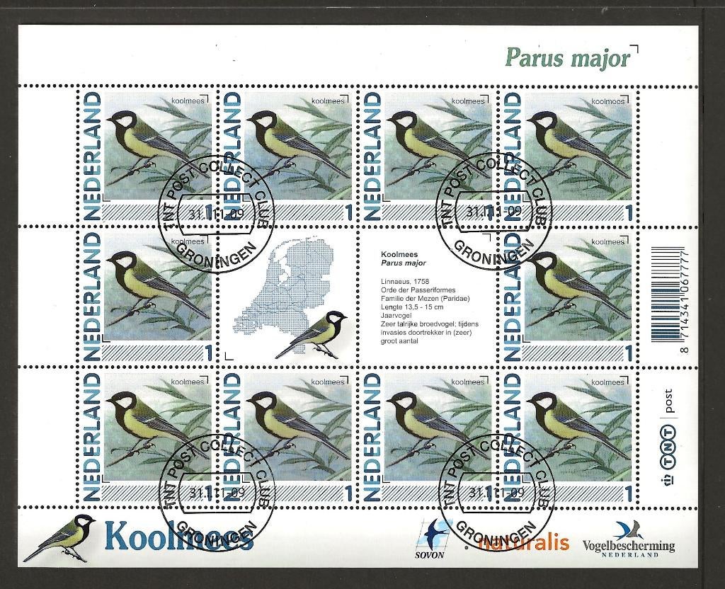 Vel Koolmees no V2788, gestempeld, Postzegels en Munten, Postzegels | Nederland, Ophalen of Verzenden, Postfris