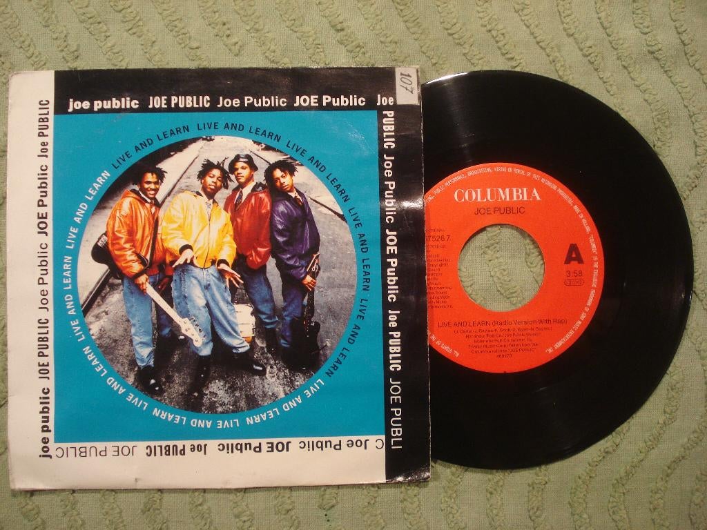 Joe Public 7" Vinyl Single: ‘Live and learn’ (Nederland), Cd's en Dvd's, Vinyl Singles, Gebruikt, Single, Hiphop en Rap, 7 inch