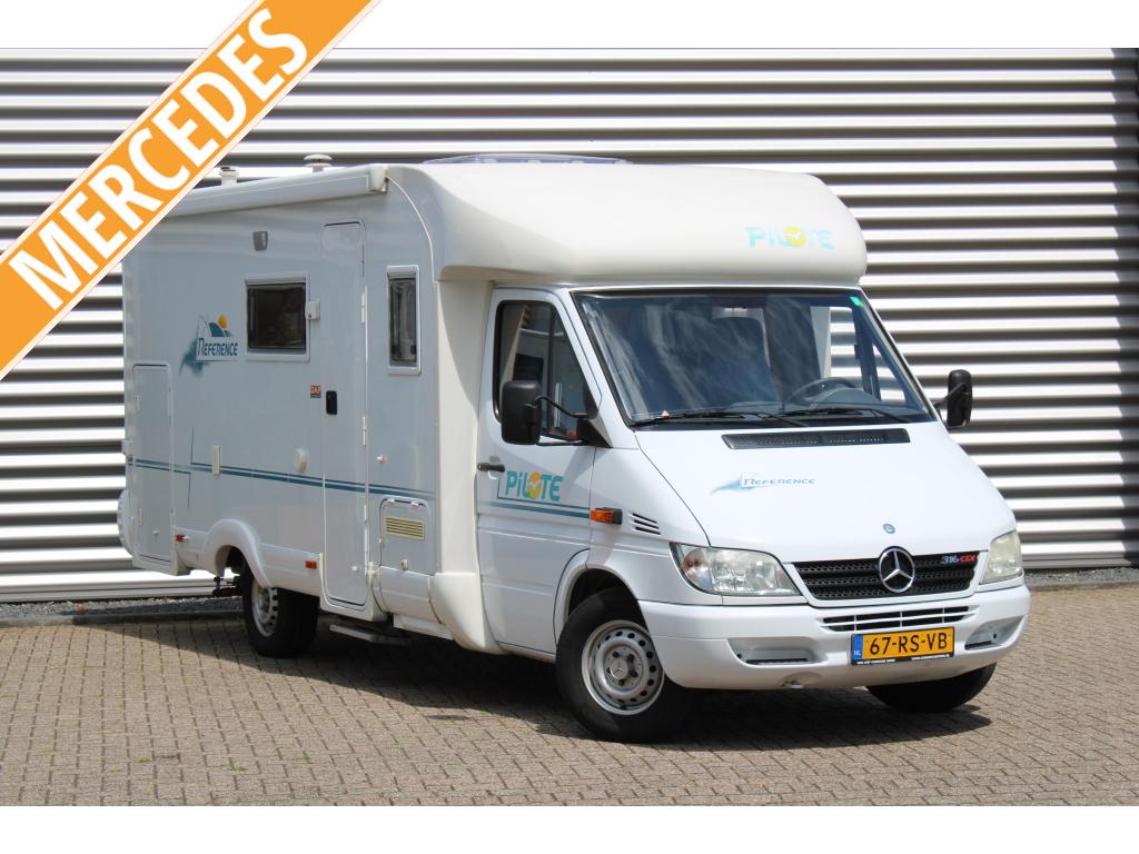 Pilote Reference Mercedes 155PK Garage TV Schotel Airco, Caravans en Kamperen, Campers, Afzuigkap, Standaard zit, Ringverwarming