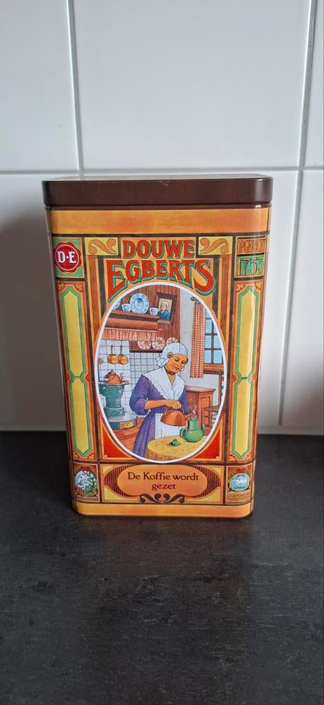 Vintage koffie blik Douwe Egberts, Ophalen of Verzenden, Zo goed als nieuw, Koffie, Douwe Egberts