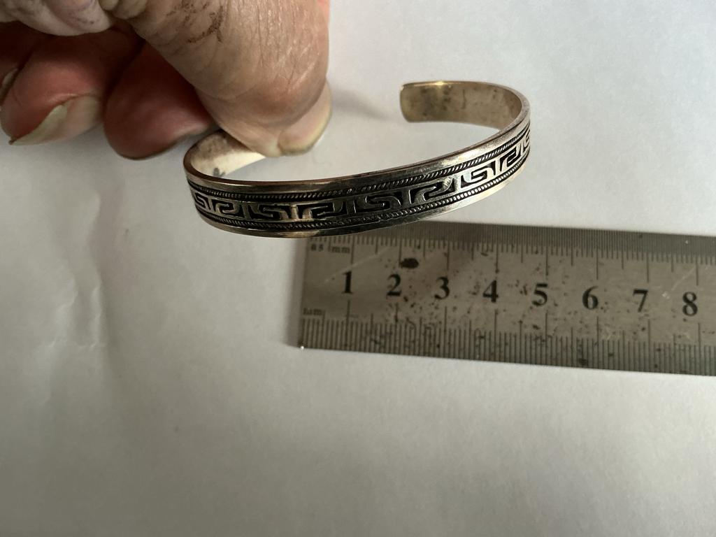 Zilver armband met Grieks patroon.  17 gr zilver 925., Ophalen of Verzenden, Gebruikt, Zilver