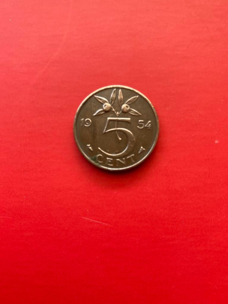 Misslag stuiver 1954, Ophalen of Verzenden, 5 cent, Losse munt