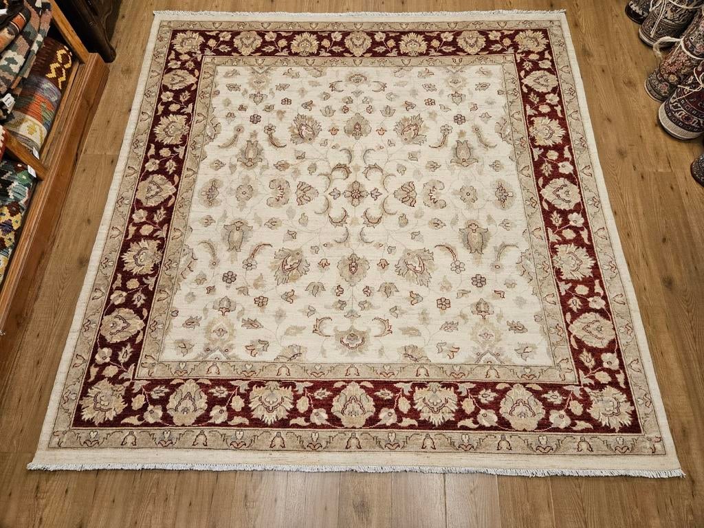 Handgeknoopt oosters tapijt ziegler 240x236, Info@SlatsAntiek.nl, Perzisch, Vof Slats Antiek, Crème