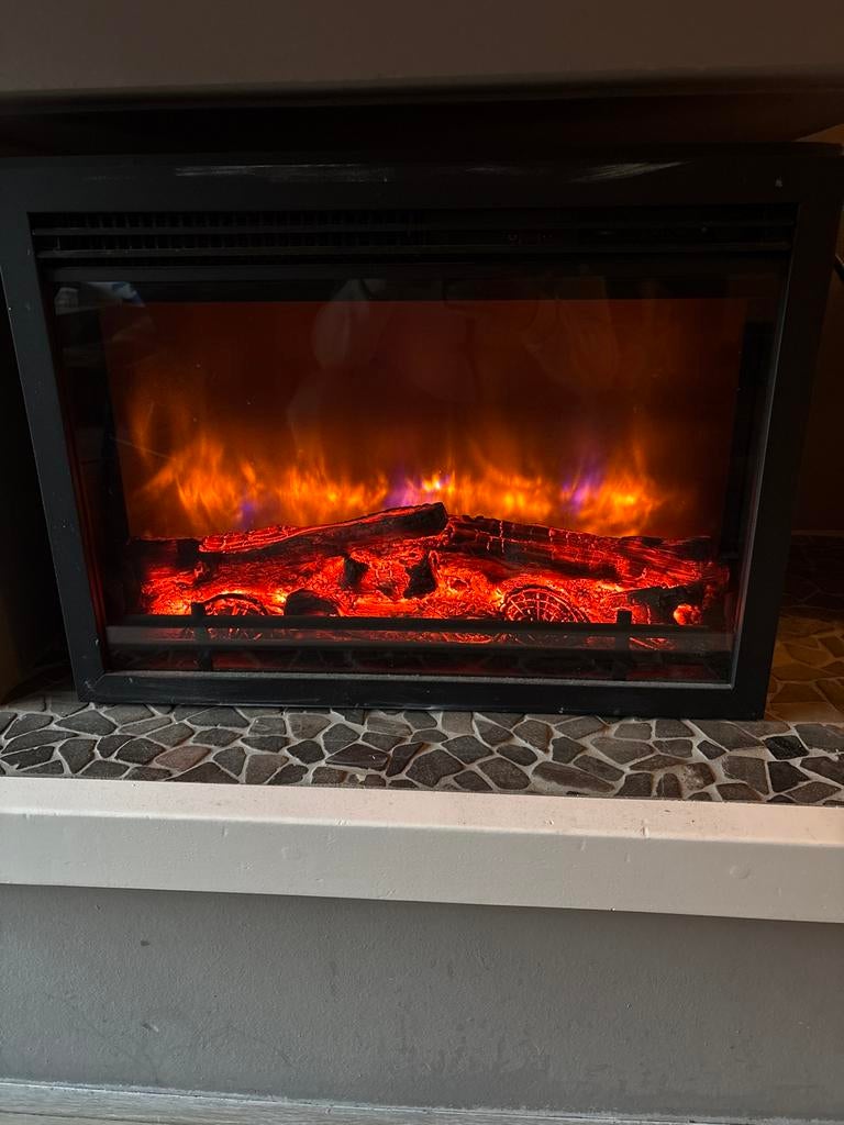 Elektronisch openhaard met 2 heater stander, Huis en Inrichting, Ophalen, Gebruikt, Vrijstaande haard, Elektrische haard