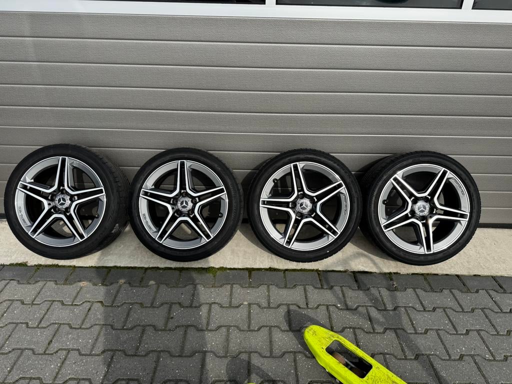 Origineel Amg velgen 5x112 18 inch Breedset Bridgestone, 18 inch, Gebruikt, Ophalen of Verzenden, Band(en)