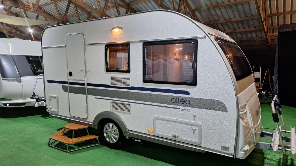 Adria Altea 390PS Mover/Voortent/Luifel, Caravans en Kamperen, Caravans, Schokbreker, Adria Mobil, Bedrijf, Treinzit