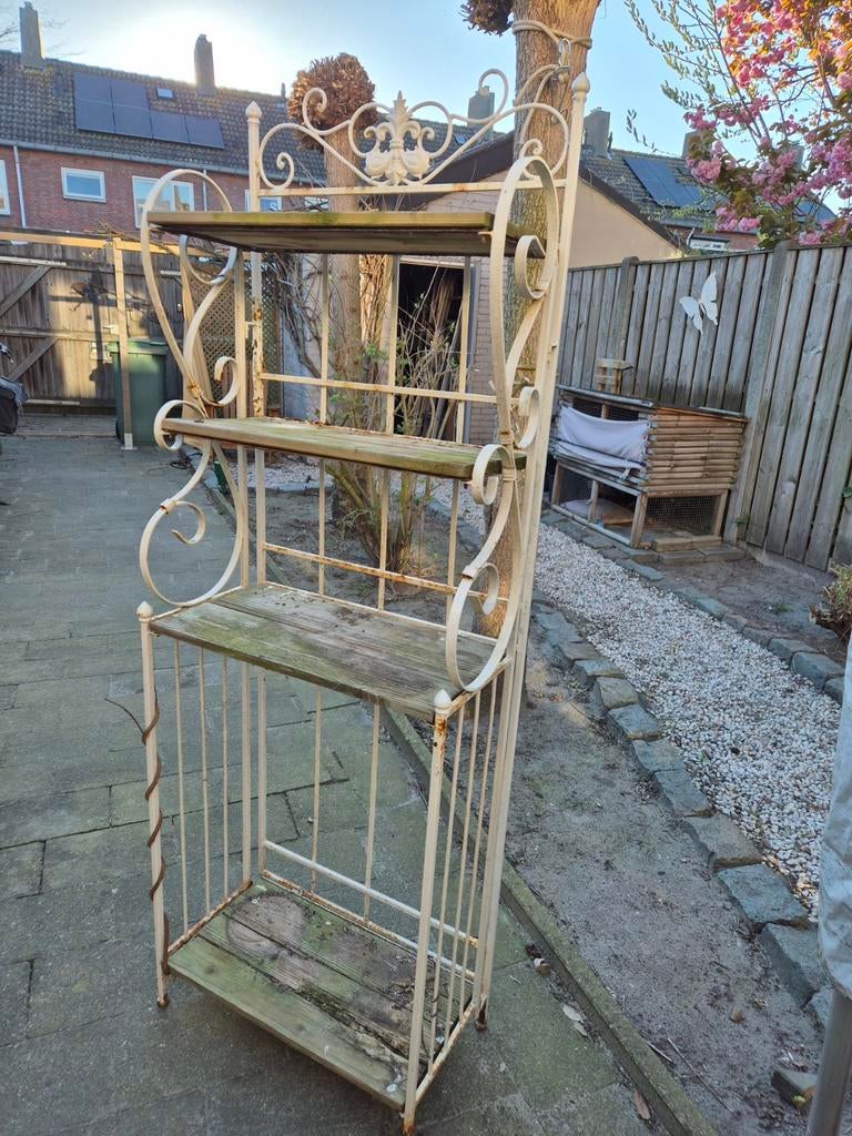 Ijzeren brocante plantenrek tuinrek, Tuin en Terras, Bergingen en Tuinkasten, Gebruikt, Overige typen, Metaal, Ophalen