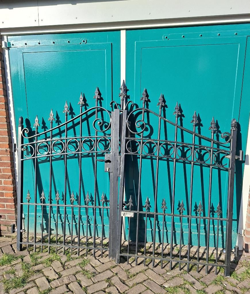 Hekwerk met draaihek/looppoort--hoogte 2 mtr--, Met poort, Ophalen of Verzenden, Zo goed als nieuw, Sierhekwerk