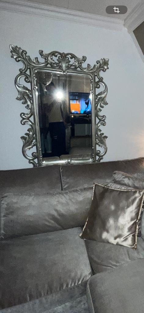 Rofra spiegel groot barok zilver, Huis en Inrichting, Woonaccessoires | Spiegels, Ophalen, 100 tot 150 cm, Zo goed als nieuw, 75 tot 100 cm