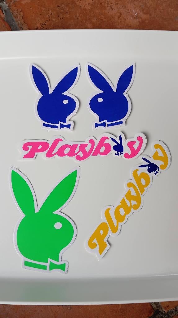 5 vintage Playboy Bunny stickers / 2 verschillende sets, Ophalen of Verzenden, Nieuw, Merk