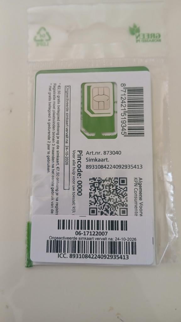 Geboortedatum Makkelijk 06 Easy nummer kpn prepaid simkaart, Verzenden, Nieuw, KPN, Simkaart