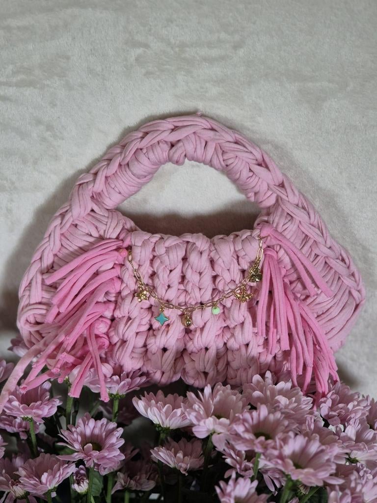 Pink handmade purse, Ophalen of Verzenden, Nieuw, Roze, Handtas