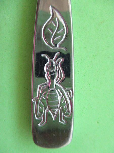 (KB5155) Kinderbestek Bij met blad mes, Ophalen of Verzenden, Gebruikt