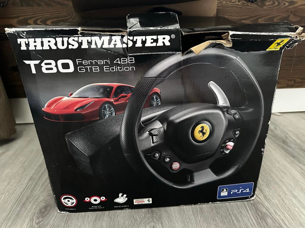 Thrustmaster T80 Ferrari 488 GTB Edition racestuur PS4, Ophalen, Zo goed als nieuw, Met 1 controller, Original