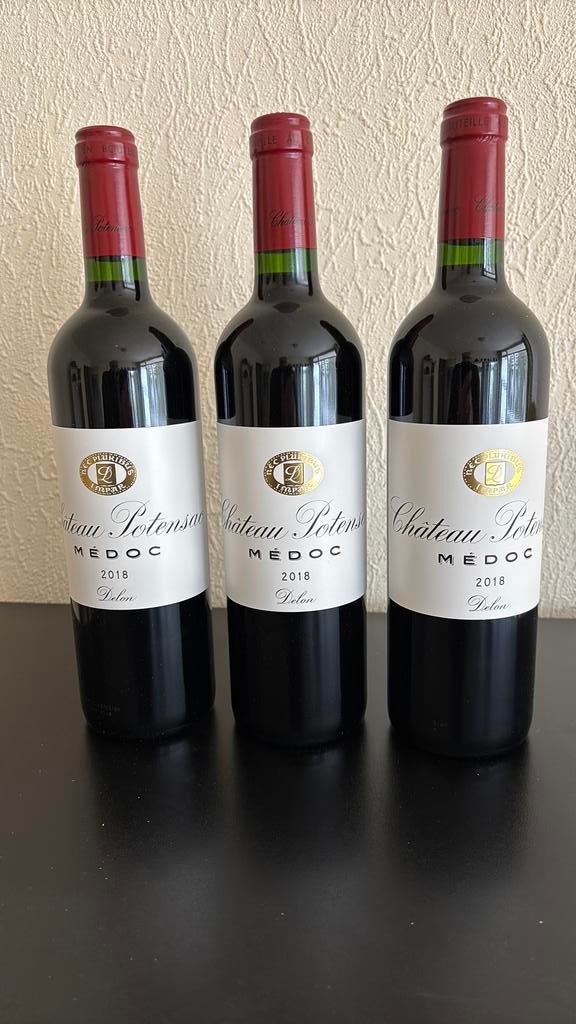 3x chateau Potensac 2018, Medoc, Ophalen of Verzenden, Zo goed als nieuw, Frankrijk, Rode wijn
