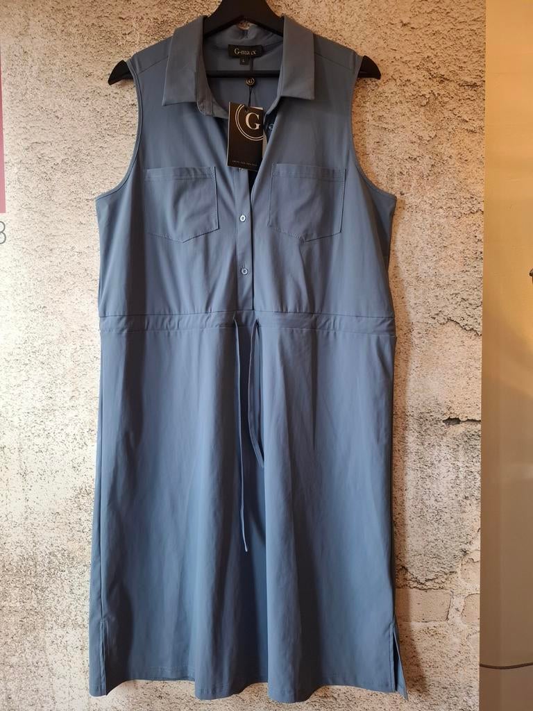 G-Maxx travelstof Nio jurk staalblauw maat: L/40, Maat 38/40 (M), Blauw, Nieuw, Ophalen of Verzenden