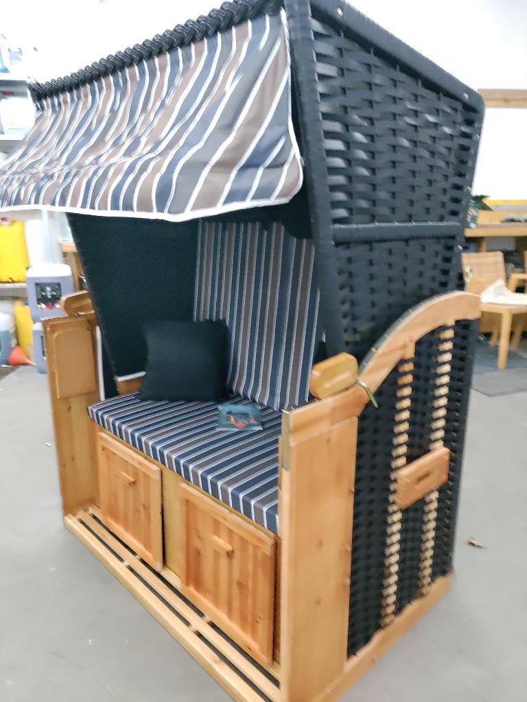 Luxe Strandkorf voor 2 personen – Nieuw in doos (bouwpakket), Tuin en Terras, Tuinstoelen, Ophalen of Verzenden, Nieuw, Hout, Inklapbaar