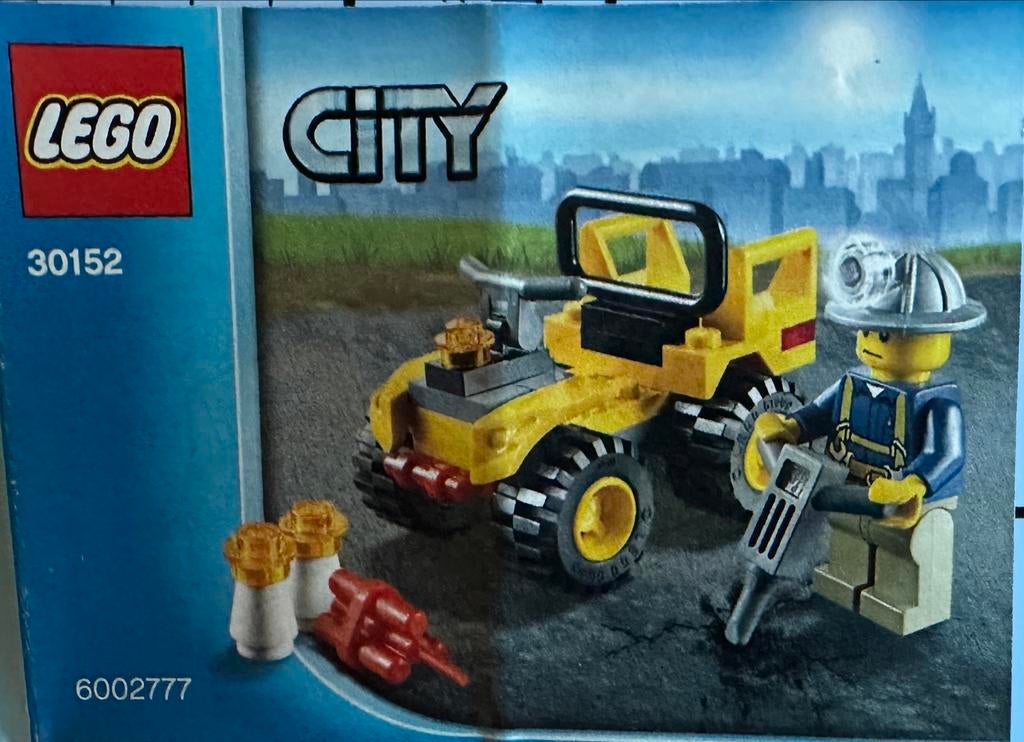 Lego City 30152 Mijnbouw Quad - Collectors item, Ophalen of Verzenden, Zo goed als nieuw, Complete set, Lego