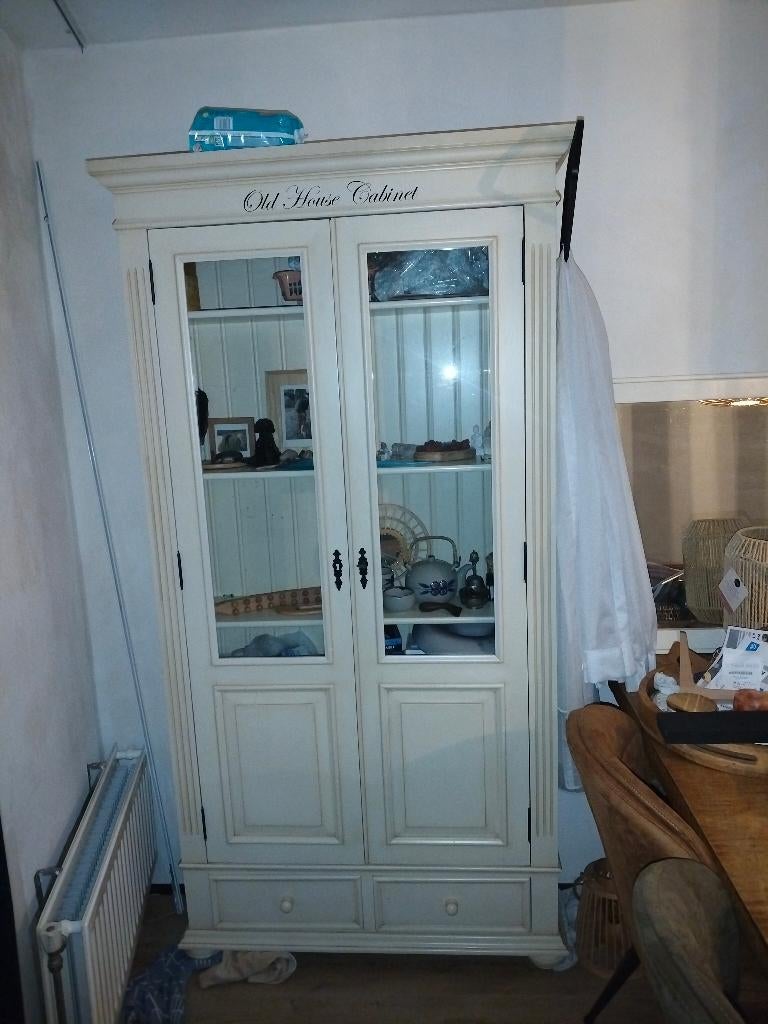 Vitrinekast, Gebruikt, Met deur(en), Landelijk, 150 tot 200 cm