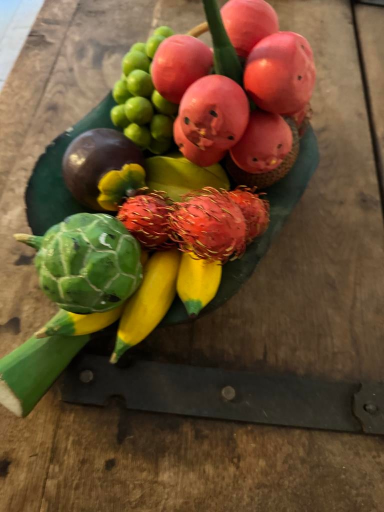 Decoratieve houten fruitschaal, Antiek en Kunst, Ophalen of Verzenden