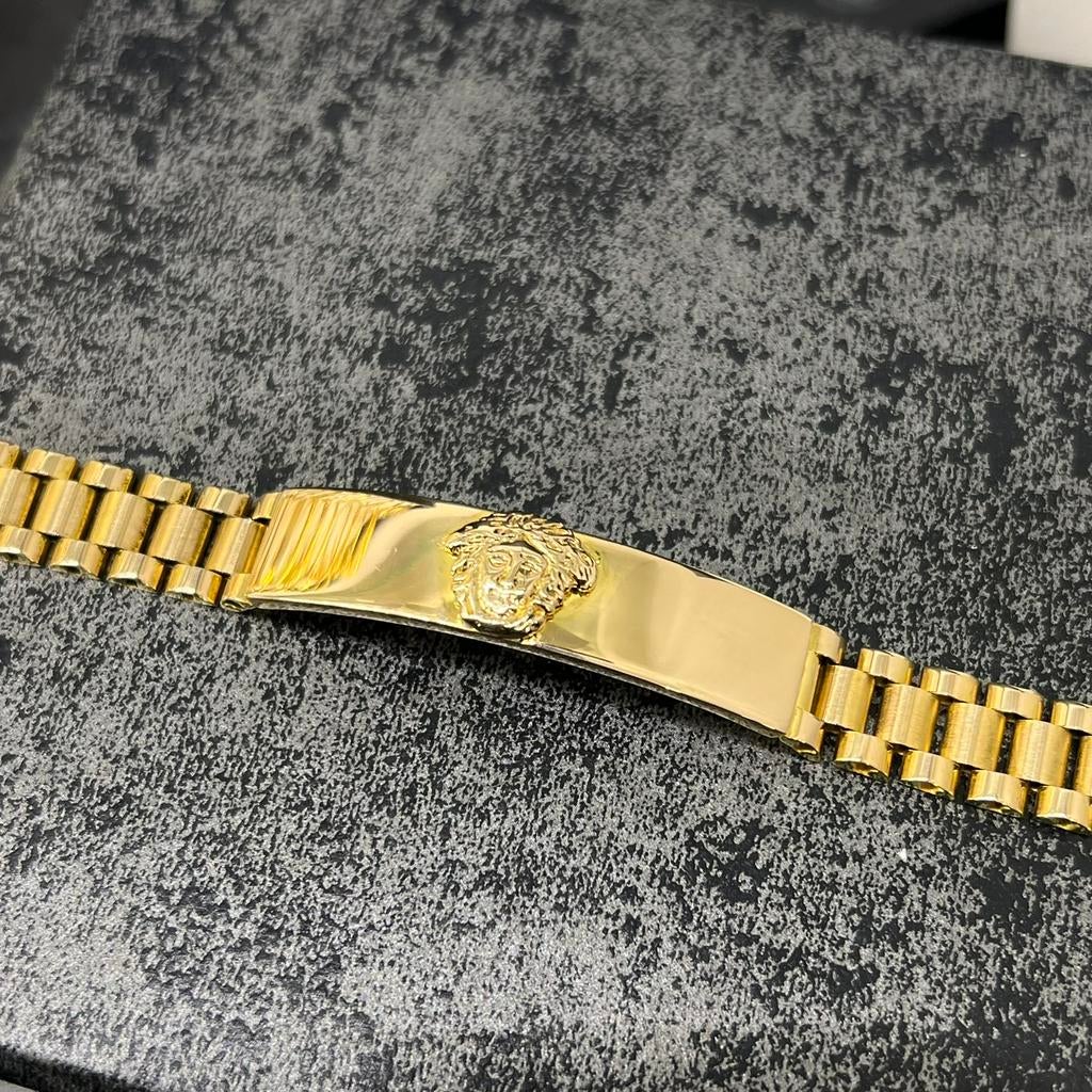 21k gouden armband Rolex schakel versace, Ophalen of Verzenden, Nieuw, Goud