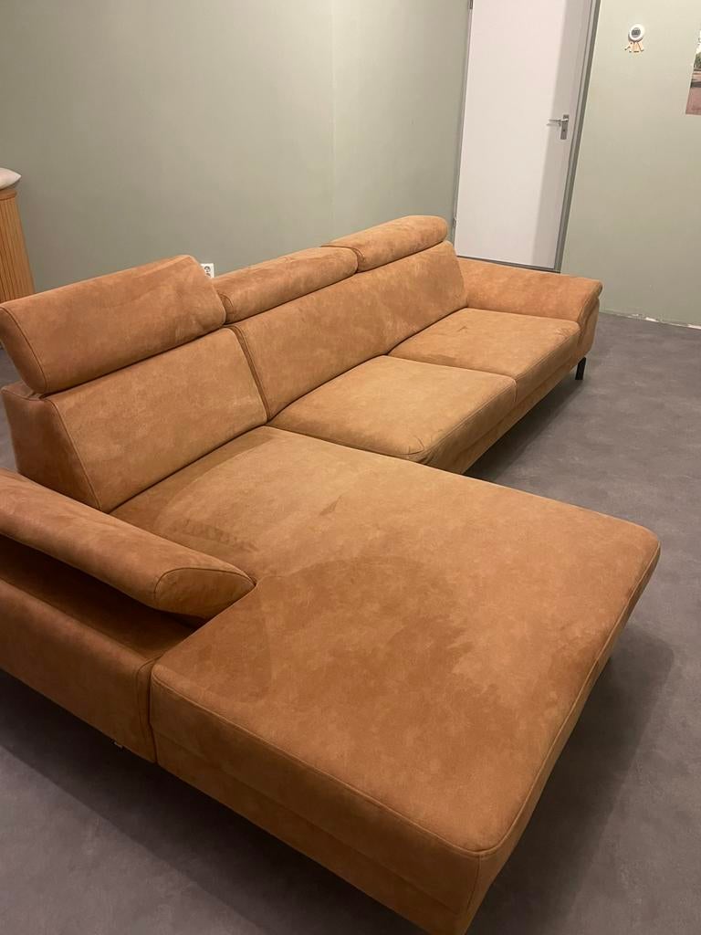 Montèl Modena hoekbank caramel, Ophalen, Zo goed als nieuw