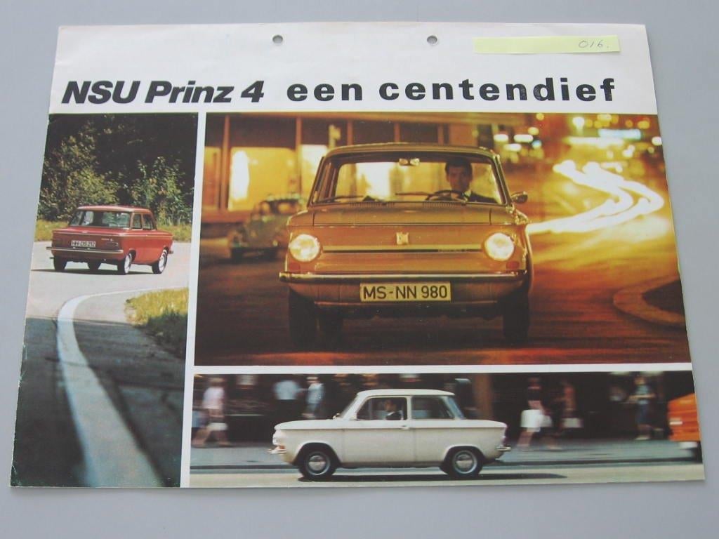 NSU 016 NSU Prinz 4 een centendief. folder, Ophalen of Verzenden, Zo goed als nieuw, Overige merken